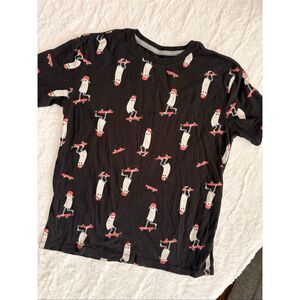 Old Navy XL Graphic T-Shirt Skateboard Print Black Tee